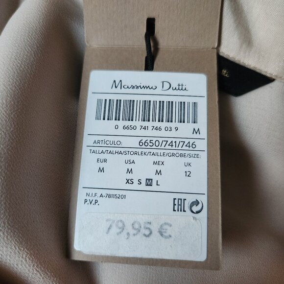*NWT* Massimo Dutti Sand Polo Collar Dress - Sz M - Picture 10 of 13